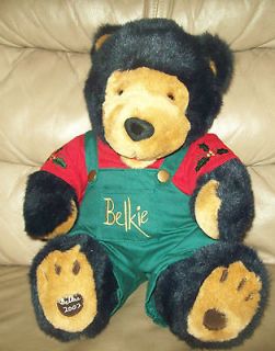   Belks Belkie 13 Plush Christams Teddy Bear Green Overalls Red Shirt