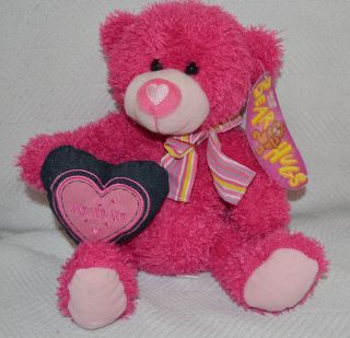 Sugar Loaf 2007 Coinstar Ent Pink Bear Denim Heart Striped Bow 