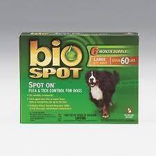 Dog Biospot bio Spot on Flea Tick Control 6 month supply over 60 lbs 
