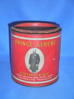 Vintage Round PRINCE ALBERT METAL TIN CAN Cigarette Pipe Rare Antique 