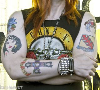 AXL ROSE Inspired Temporary TATTOOS (Pro Quality) GNR TRIBUTE BANDS