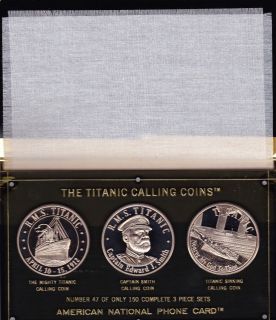 The TITANIC Memorial Phone Coin Set (3 Coins) [ANPC] #47/150   New