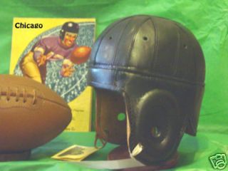 1940 Black Chicago Bears Leather Football Helmet