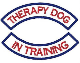 Therapy Dog In Training Rocker Set Patches for VEST XS