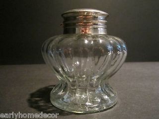   Antique Style Tall Round Solid Clear Thick Glass Inkwell Ink pot