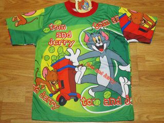 Tom & Jerry Boy,Girl T Shirt #4020 Green Sz 8 age 6 8