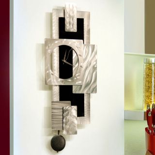 Modern Abstract Black Silver Pendulum Metal Wall Art Sculpture Titan 