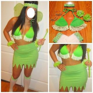 Sexy tinker bell pixie fairy green halloween costume size small custom 