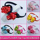 Wholesale Lot 6 PCS Girls Baby Cute Solid color Bow FLOWER Hair Top 