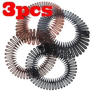3pcs Flexible Comb Stretch Hair Band Headband Zig Zag Flexi Sports 
