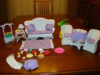 VINTAGE 1989 BARBIE WICKER FURNITURE LOT PERFECT FOR DREAM A FRAME 