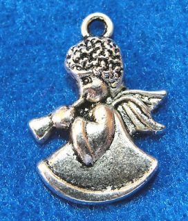 10 Tibetan Silver ANGEL Blowing Horn Charms Pendants Tibet Jewelry 