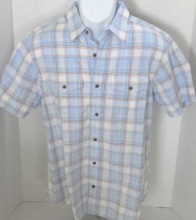 BANANA REPUBLIC Mens Blue & White Plaid Linen Button Down Shirt S XXL