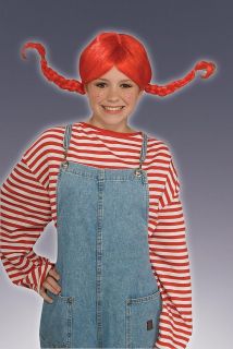 Pippi Adult Wendys Childs Red Braided Wig Costume Accessory Girls Pig 
