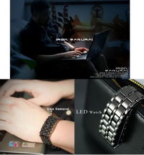   Steel Samurai Blue Led Bracelet Mens Womens Unisex Watches Date