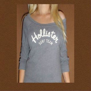 Hollister by Abercrombie Womens sweater shirt NWT NEW grey size large