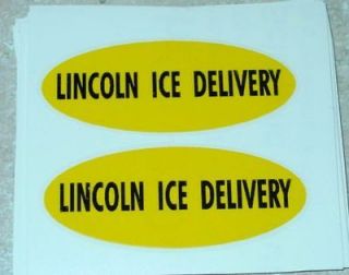 Lincoln Toys Ice Delivery Truck Oval Stickers LN 017