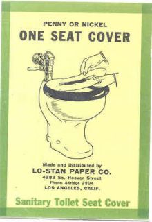 Old Vintage LO STAN PAPER CO. TOILET SEAT COVER Label 1910s Los 