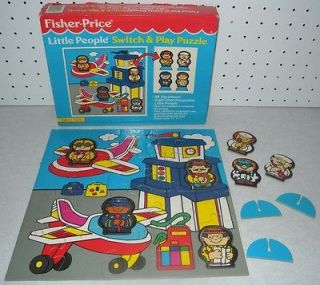   Switch & Play Puzzle Fisher Price VTG Airport Airplane Jet Jigsaw