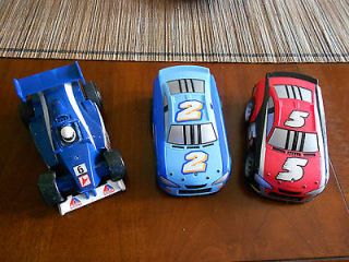   Shake N Go Cars Blue # 2 race car, Red # 5 race car & blue # 6 Car