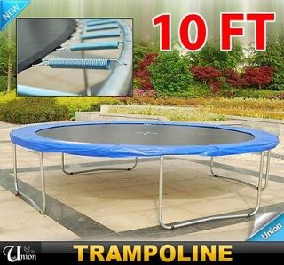 New High Quality 15 Ft Round Trampoline 6 legs With Safety Frame Blue 