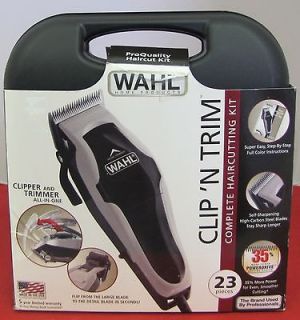   USED WAHL CLIP N TRIM COMPLETE HAIRCUTTING KIT 23 PIECES 79900B