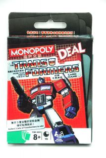 Monopoly Transformers card game Age 8+ family game New ABD 21