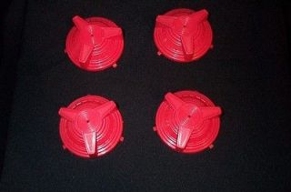 AMF Red Plastic Pedal Car Hubcaps Set of 4 Hub Caps