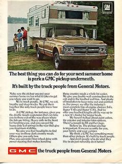 1969 GMC Sleeper Camper Pickup Truck Ad