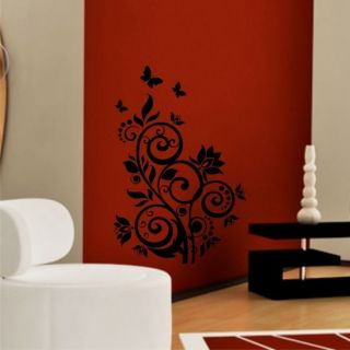   Wall Sticker Decoration Decal Tree Blossom Stencil Flowers Butterfly