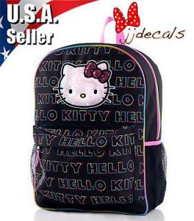   Sanrio Hello Kitty Black Face Large Backpack Kids Girl School Book Bag