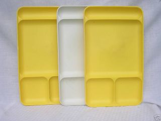 VINTAGE TUPPERWARE (3) Childrens Meal Dinner Cafateria Trays # 1535 4 