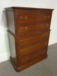 Ethan Allen American Traditional Cherry Tall Chest on Chest