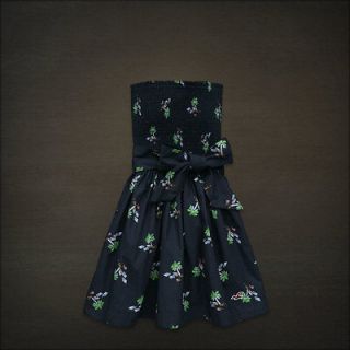 NEW HOLLISTER / Abercrombie BAY SHORE DRESS NAVY PALM TREE SMALL