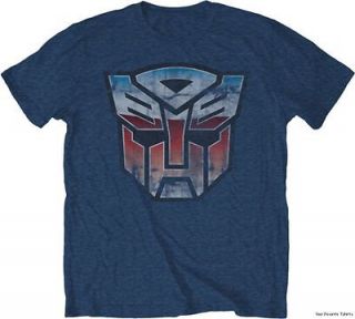 Licensed Transformers G1 Vintage Autobot Distressed Symbol Adult Shirt 