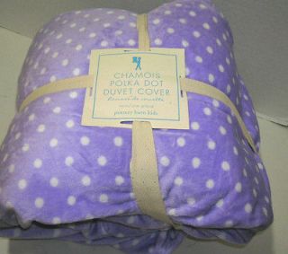   Barn Kids Lavender Purple Chamois Polka Dot Twin Duvet Cover New