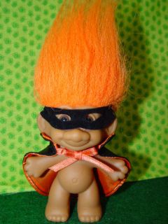 Troll Dolls Russ 3 Orange cape crusader with mask