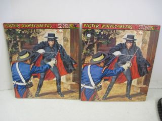 SET OF 2 SEALED MEXICAN ZORRO SWORD FIGHT TRAY PUZZLES 56PC
