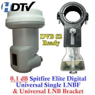 SPITFIRE ELITE 0.1 dB Ku Universal LNBF & LNB Bracket