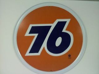 UNION 76 GAS AND OIL ROUND TIN SIGN