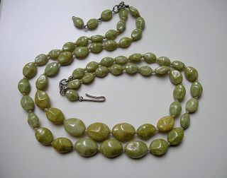   Light Green Opaque Glass Beads 2 Row Knotted Necklace,Conne​mara