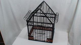 Decorative Bird Cage Planter Decor Wire Rattan Home House Kitchen Bath 