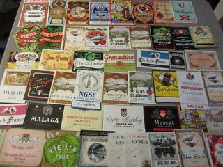 Lot of 150 Assorted 1930s 50s European WINE & LIQUOR LABELS   ALL 