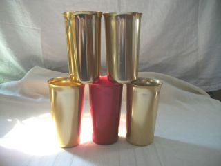 Vintage colored aluminum anodized tumblers cups set of 5