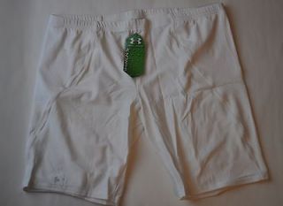 NWT Women WHT UNDER ARMOUR Glyde Sliders Sliding Compression Shorts 