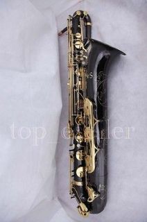   Black Baritone Saxophone Eb Bari Sax Low a~High F#Key Brand new