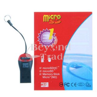 USB Card Reader For Mini Micro SD   HC M2   2GB to 64GB   Retail 