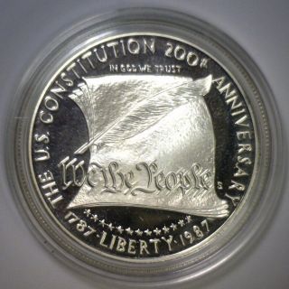   Constitution Silver Commemorative Proof Dollar $1 PR PF in Capsule