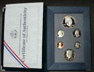 1990 US Mint Prestige Proof Set   Ike Silver Dollar