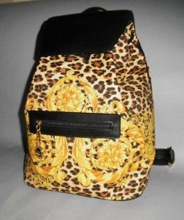 Authentic Gianni Versace Leopard and Logo Vintage Backpack Rare ~ MPRS
